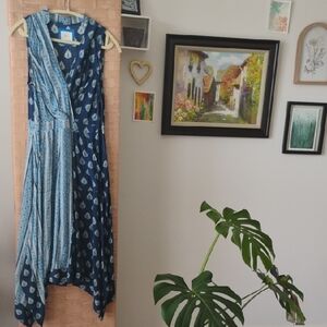 Maeve Blue and White Sleeveless Sundress